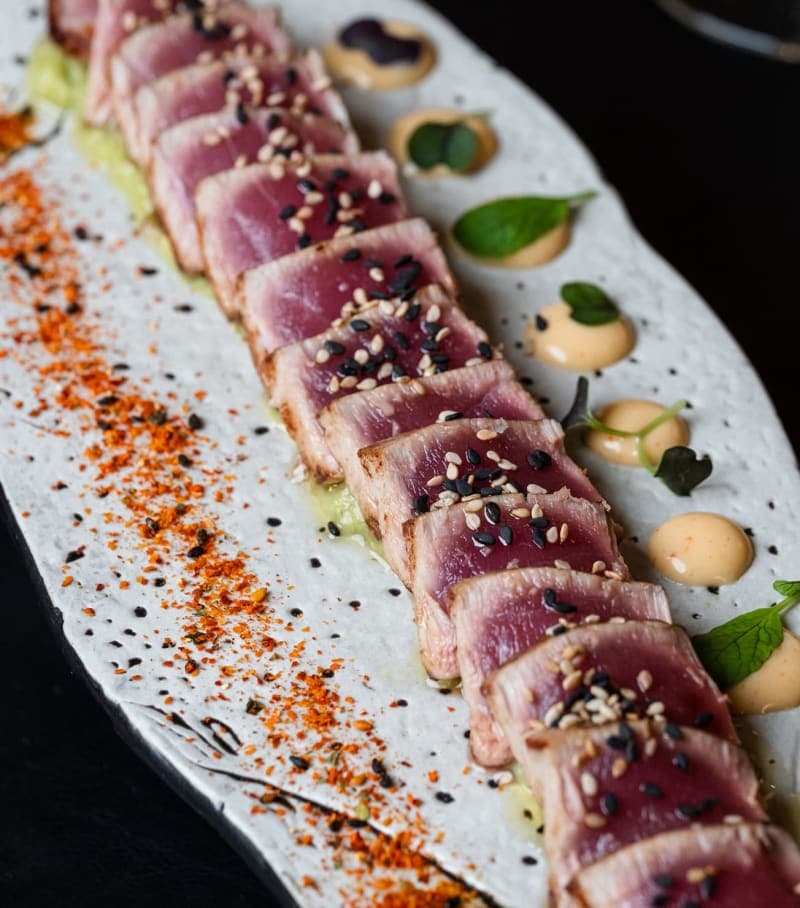 The tuna tataki dish.