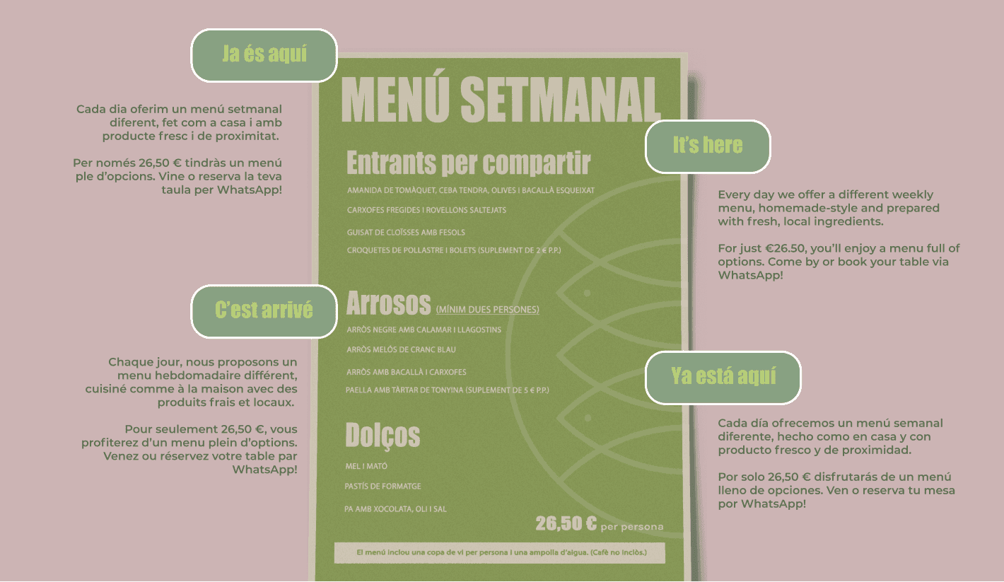 Le nouveau Menu Hebdomadaire de La Subhasta